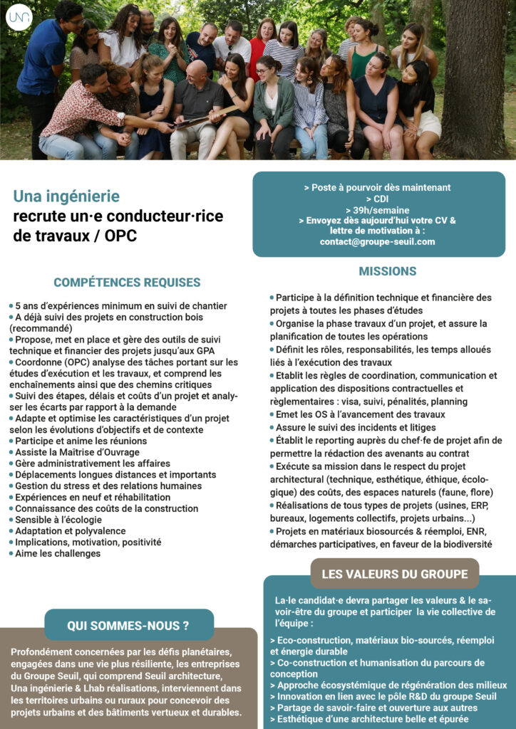 offre d'emploi conductrice de travaux